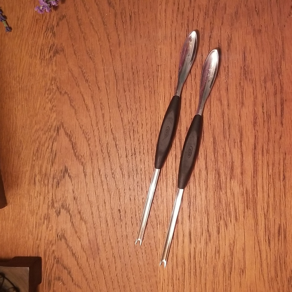 2 Appetizer Forks Hors D'oeuvre Spoons Stainless by OXO